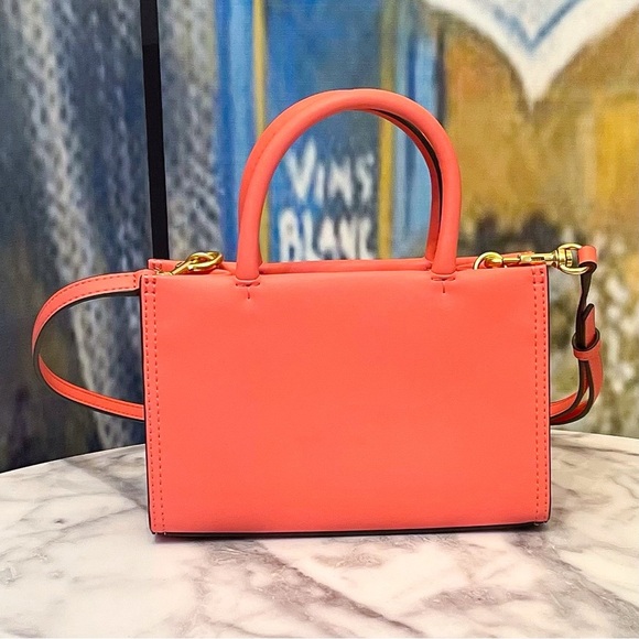 Tory Burch Ella Bio Mini Tote Coral Crush Crossbody Bag NWOT - Picture 10 of 12